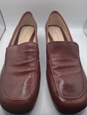 Antonio Melani "Louise" Brown Leather Slip-On Flat Loafers – Women's Size 8